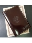 Обложка для паспорта кожаная О-ПО с тиснением Герб РФ и PASSPORT Эллада бордовый