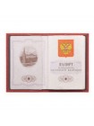 Обложка для паспорта женская кожаная С-ОП-1 друид красный Флауэрс