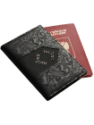 Обложка на паспорт женская натуральная кожа ОП-16 Lancetta Black черный Kniksen