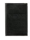 Обложка для паспорта натуральная кожа ОП-3 лат. сл. Person черная